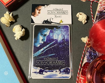 Edward Scissorhands Fridge Magnet, Movie Poster, Fridge Magnets, Handmade, film magnet, gift, stocking filler, Christmas, movie collectables