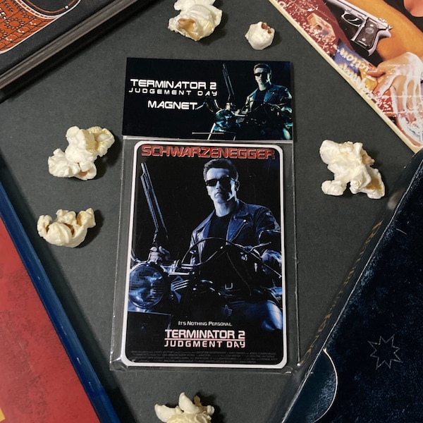 Terminator 2 Fridge Magnet, Movie Poster, Fridge Magnet, Handmade, film magnet, small gift, stocking fillers, Christmas, movie collectable