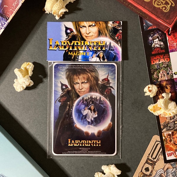 Labyrinth fridge Magnet, movie poster, handmade, film poster, magnets, gift, stocking fillers, movie collectables, vintage posters, 90s, 80s