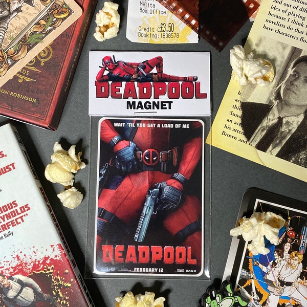 Deadpool Fridge Magnets, movie poster, Handmade, film magnet, small gift, Christmas, stocking filler, movie collectables, kids gift birthday