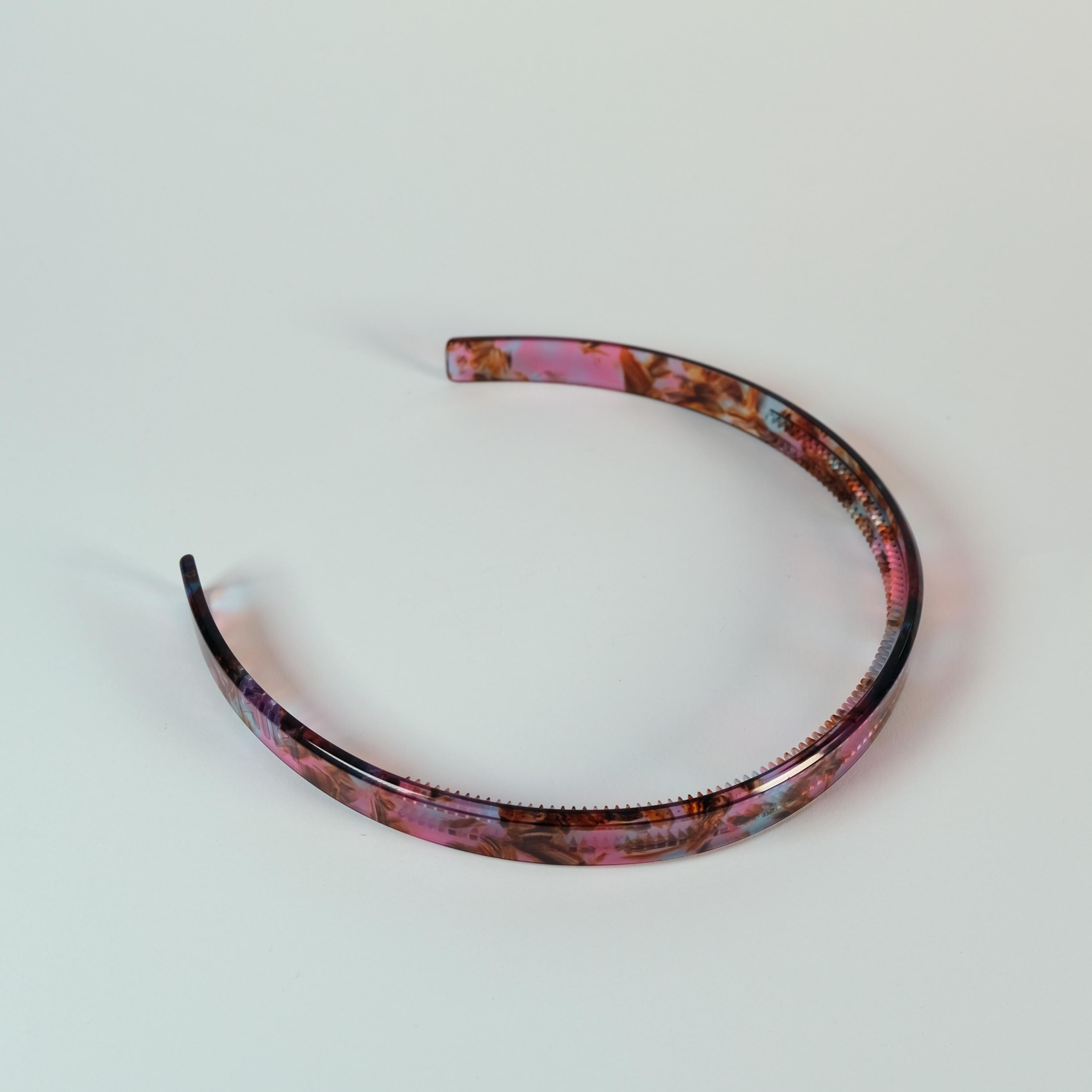Garden Pink Acetate Headband, Tortoise Shell Hair Accessory  display picture 2