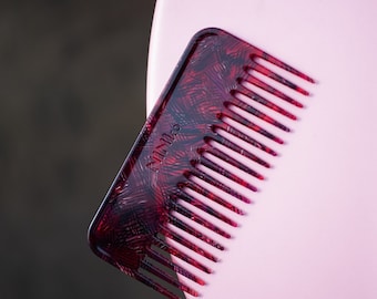 Hair comb Model 3 in Deep Red is made of cellulose acetate, Eco friendly hair accessories, Hair combs, hair accessories, Eco Fashion gift