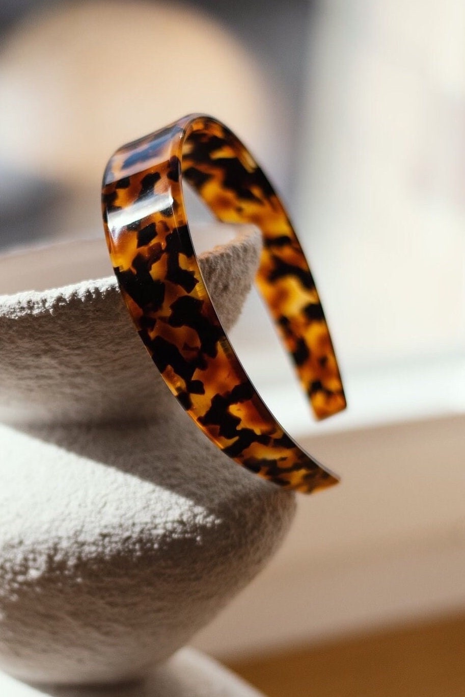 Tortoise Acetate Headband, Large Classic Hair Accessory - Etsy display picture 3
