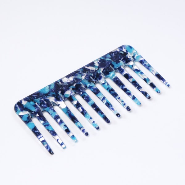 Hair comb in Blue Sky is made of cellulose acetate, Eco friendly hair accessories, Hair combs travel size, Hair beauty, Eco Fashion gift