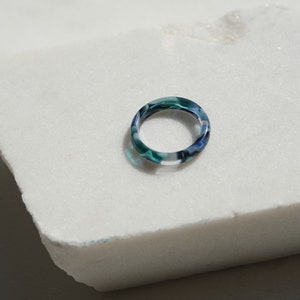 Ring in Ocean Sustainable jewelry, blue rings, Ecofriendly jewelry, Slow fashion gifts for women, eco accessories, blue jewellery image 3