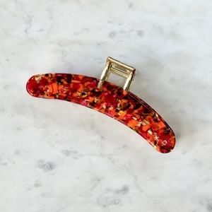 Grote Grace Hair Clip in Dream Orange, Haarklauw, Ethische sieraden, Haaraccessoires, Premium acetaat haarclip, Franse haarclip, Haarvrouw