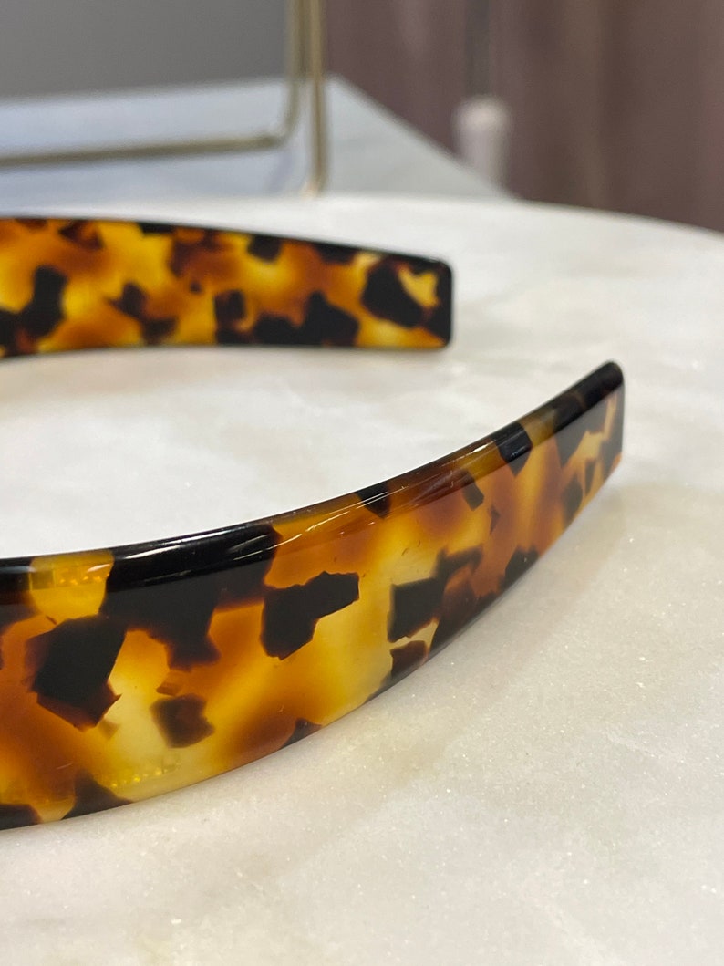 Classic Large Headband in Light Tortoise, hair accessories, vintage teacher headband, Slow fashion accessories, premium acetate headband zdjęcie 4