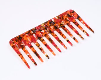 Hair comb in Dream Orange | Italian cellulose acetate, GIFT FOR HIM Hair combs travel size Hair beauty Eco Fashion Perfect gift for coworker