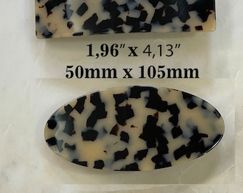 Set di fermagli per capelli tartaruga bianca / fermaglio francese, acetato di cellulosa