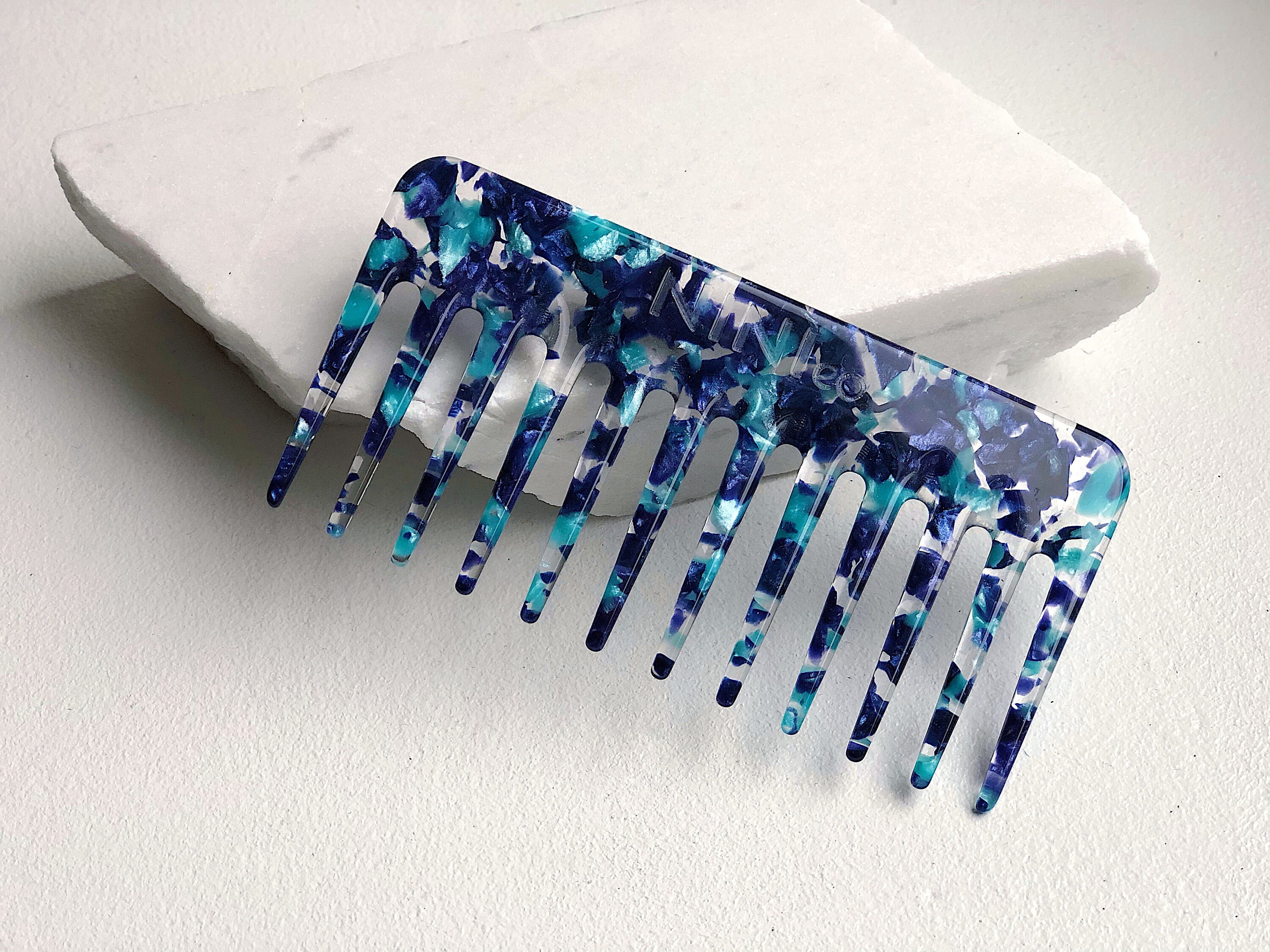 Hair Comb in Blue Sky is Made of Cellulose Acetate Eco | Etsy