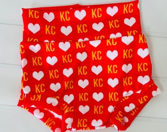 Kansas City Love Bummies-KC Shorties-Baby KC Chiefs Bummies-Girls KC Chiefs Shorts