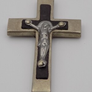 Cross Pendant, Religious Relic, Statue of Jesus on Cross, Crucifixion, Silver Statue, Baptism Gift, Children&#39;s Gift, Unisex Adult Gift