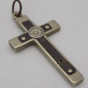 Very old pendant, religious pendant, cross pendant, silver cross, baptism gift, women&#39;s gift, vintage jewelry, vintage gift