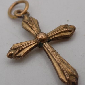 Very old pendant, 19th century, religious pendant, in gold, cross pendant, baptism gift, woman&#39;s gift, girl&#39;s gift, vintage jewelry