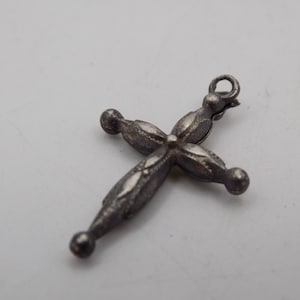 Very old pendant,19th century,religious pendant, tin, cross pendant, christening gift, gift woman, gift girl, vintage jewelry
