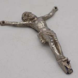 Religious Statue, statue of Jesus on the cross, in silver metal, Birthday Gift, baptism gift, religion, spirituality
