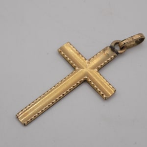 Antique CROSS, Religious Pendant, Gold Plated Cross, 1900s, Baptism Gift, Birthday Gift, vintage gift, unisex gift, vintage jewelry