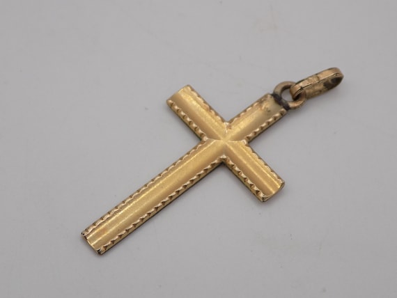 Pendentif Croix Religieuse Catholique Vintage - Plaqué Or, Occasion En Bon état, Origine France