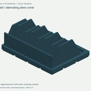 Gridfinity Pliers Organizer STL, 4x3 Tool Drawer Comb, Commercial Print License