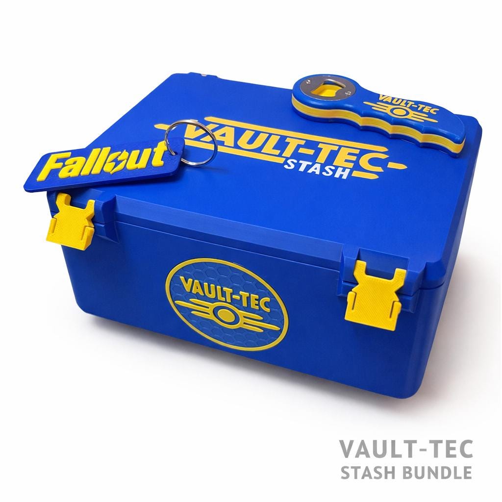 Fallout Vault-tec Stash Box Bundle – Keychain, Bottle Opener