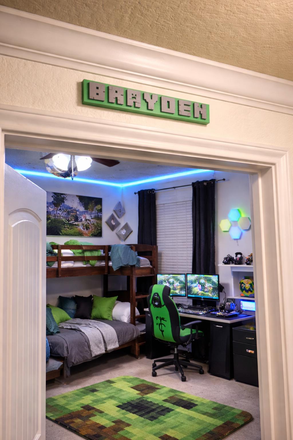 Custom 3D Printed Block Name Sign | Gamer Decor - Etsy