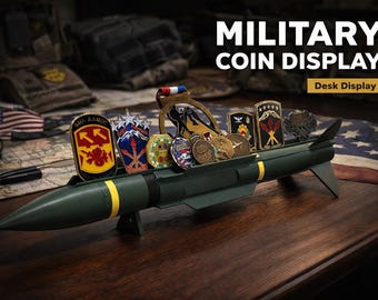 Challenge Coin Display Rack | Military Desk Decor, Veteran Gift