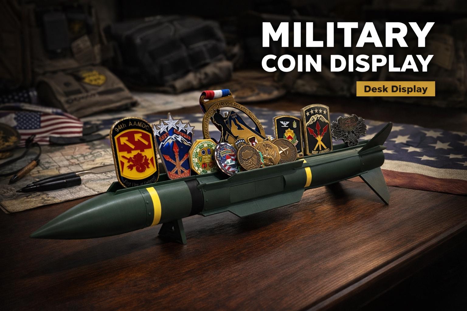 Command Coin Displays Challenge Coin Display Rack | Military Desk Decor, Veteran Gift - Etsy