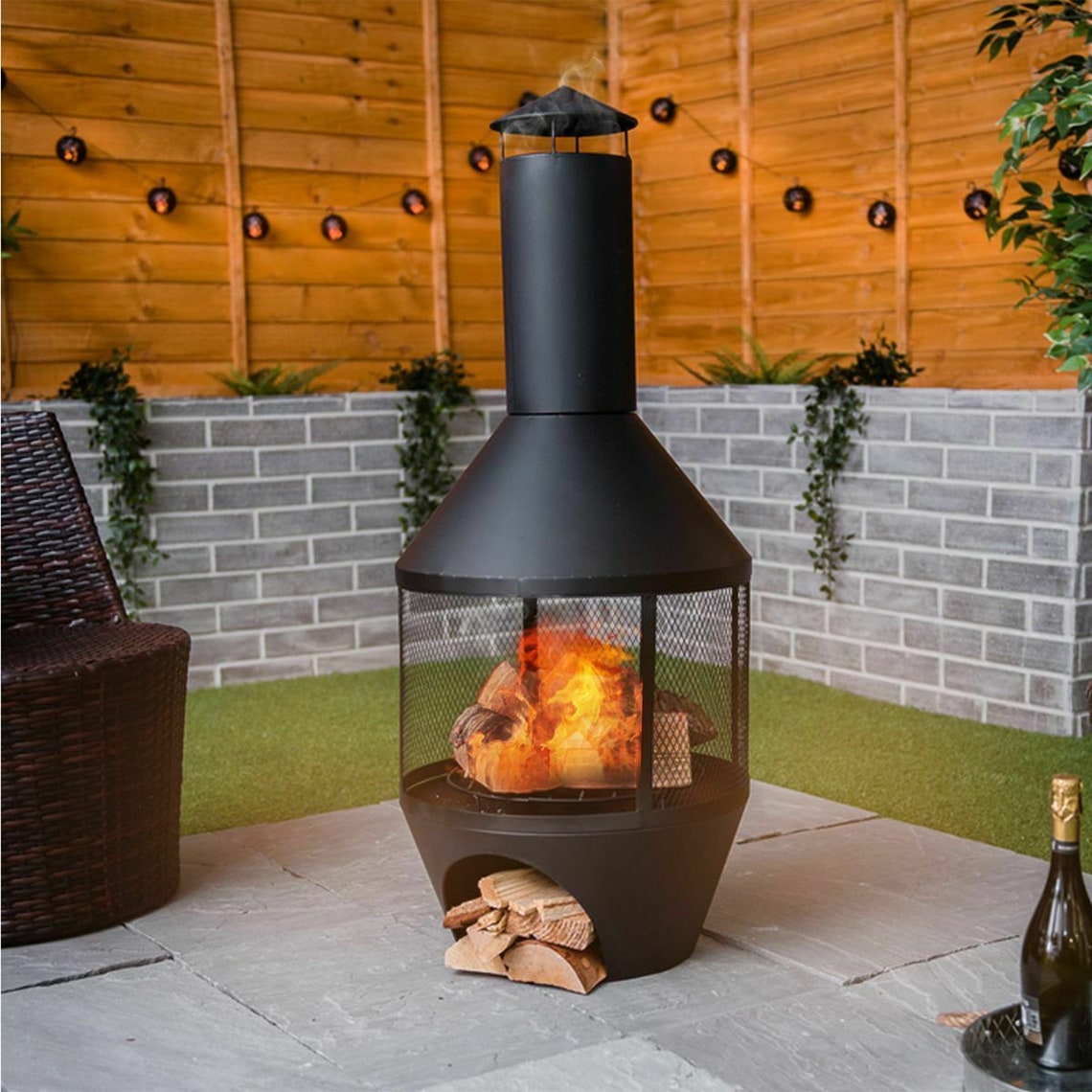 Garden Large Chiminea Outdoor Patio Log Burner Fire Pit Heater Etsy UK