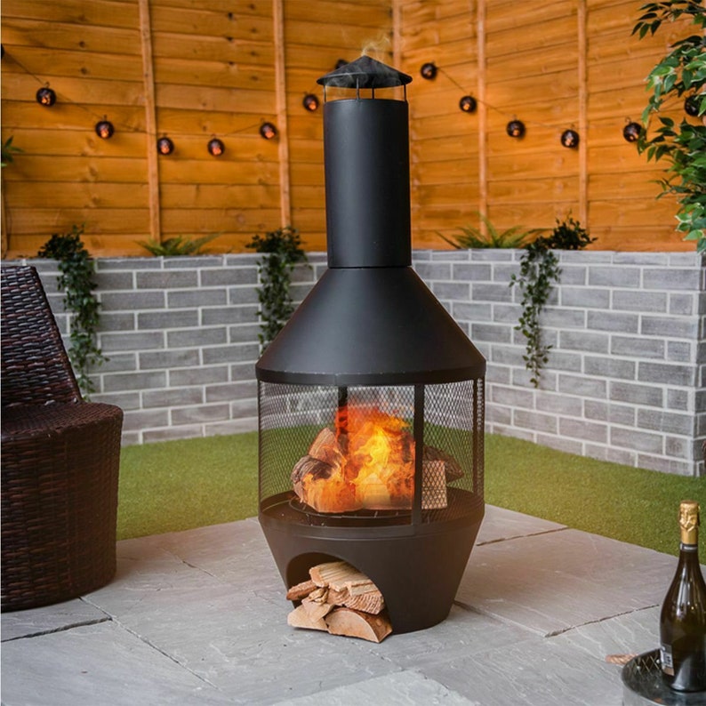 Garden Large Chiminea Outdoor Patio Log Burner Fire Pit Etsy