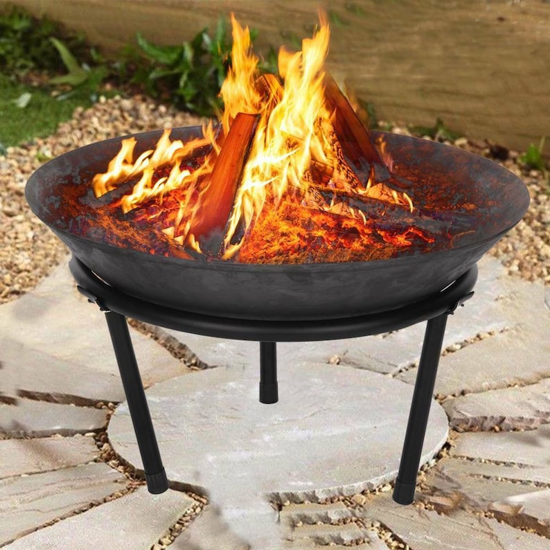 Cast Iron Fire Fire Pit Garden Outdoor Steel Large / UK Etsy