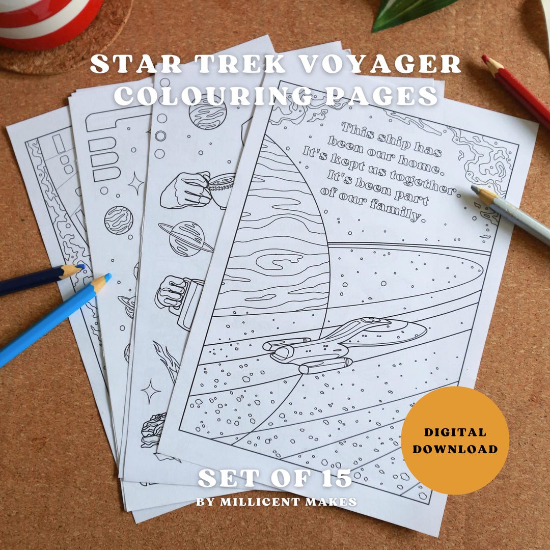 Star Trek Voyager Colouring Pages | Set of 15 | Digital Download - Etsy