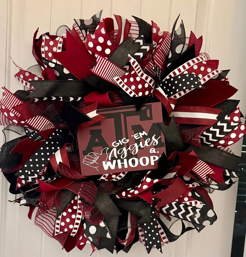 Aggie Black Out Game Day Series Wreath - Etsy