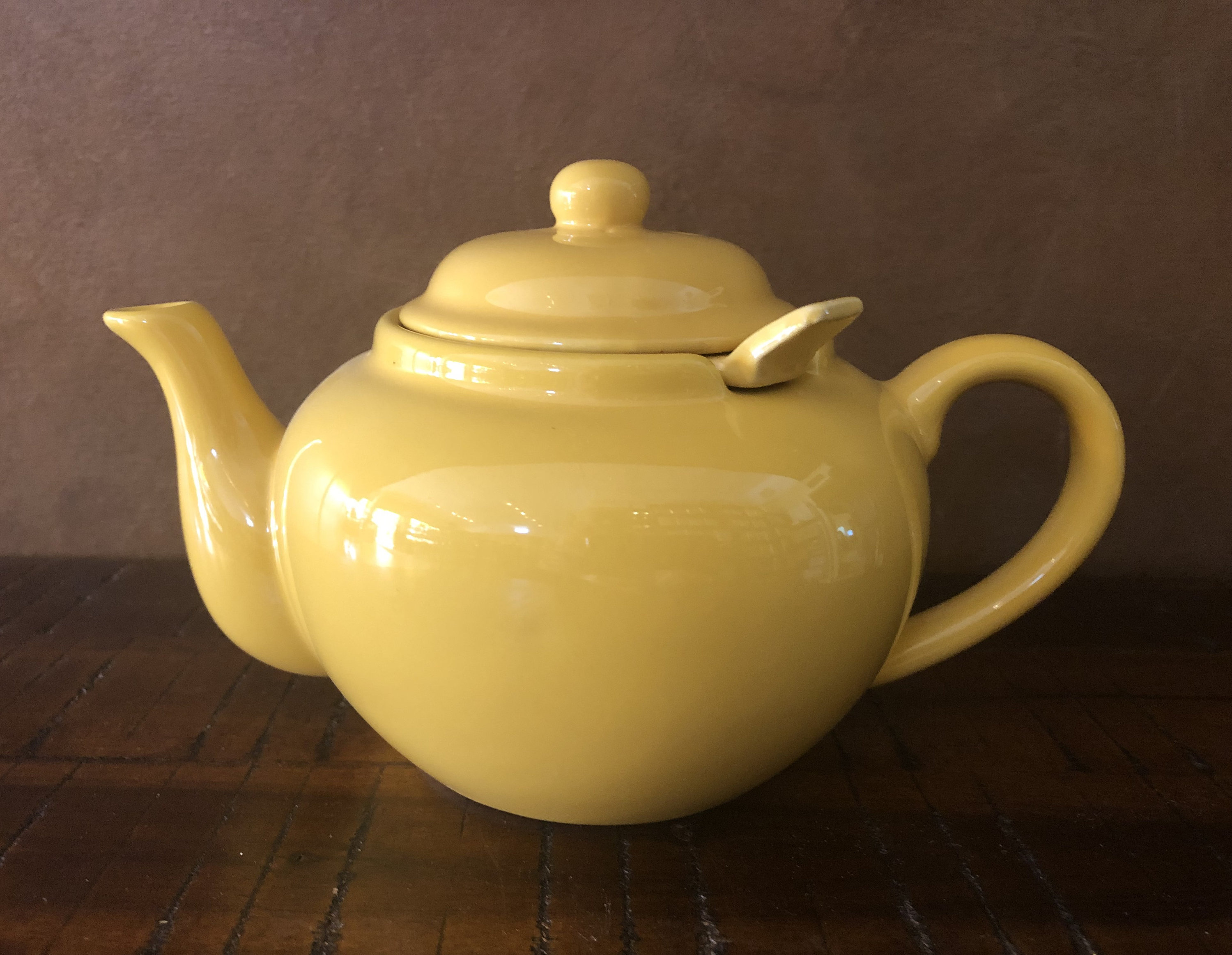 Tea Pot Ceramic With Strainer 20 Oz Yellow Etsy
