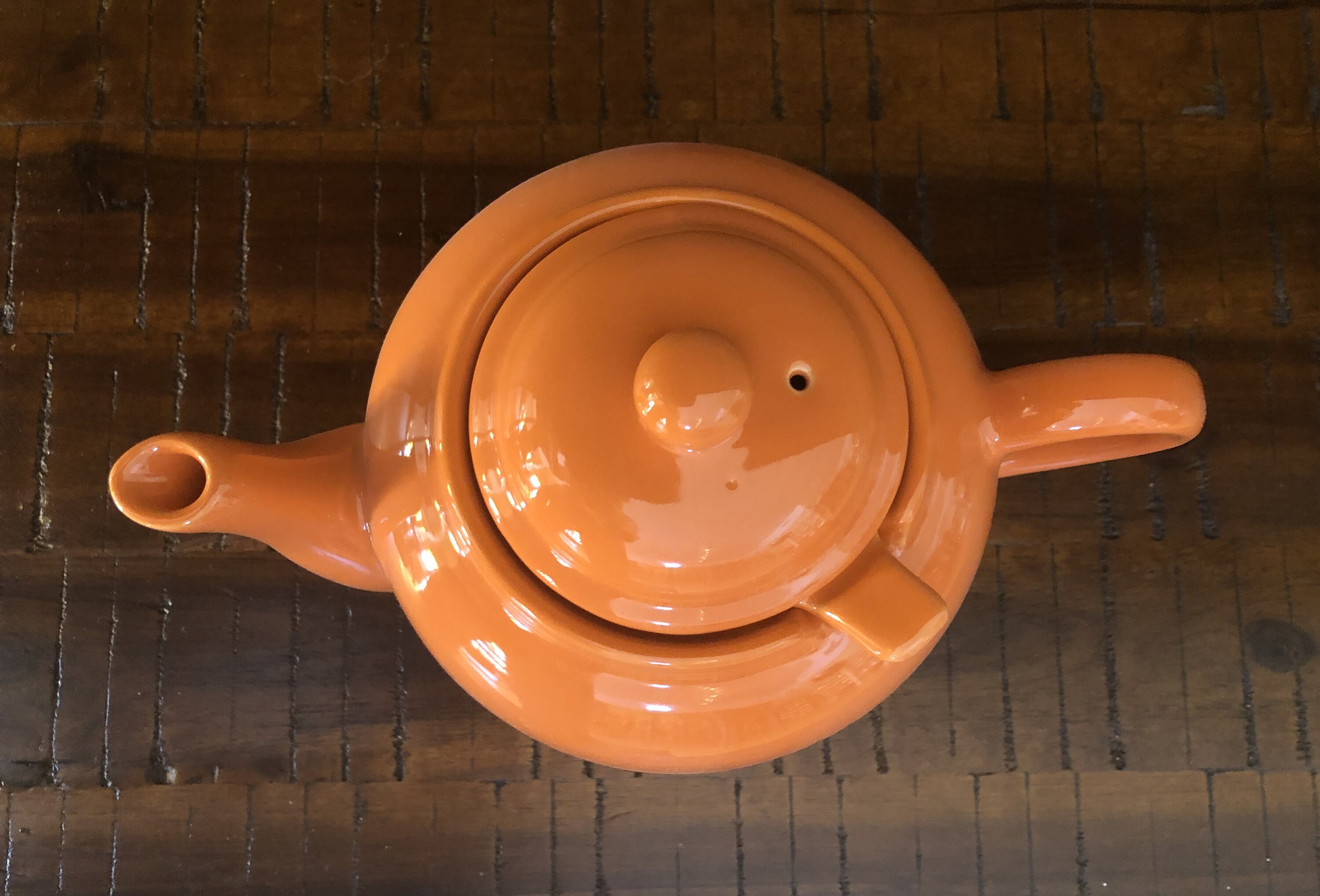 Tea Pot Ceramic With Strainer 20 Oz Orange Etsy