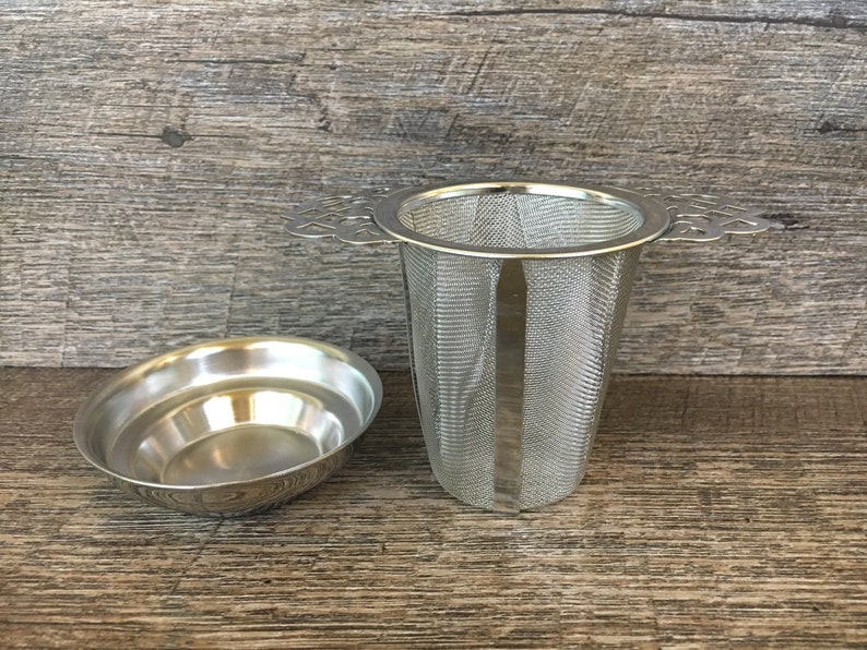 Silver Strainer Basket With Drip Bowl Etsy