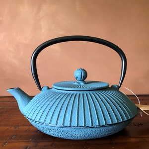 Cast Iron -Blue Tea Pot -24oz -New