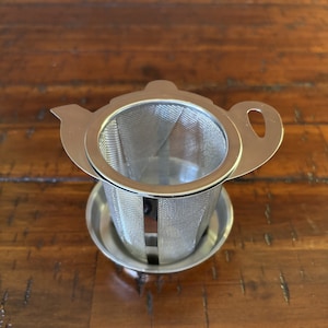 Silver Strainer Basket with Drip Bowl