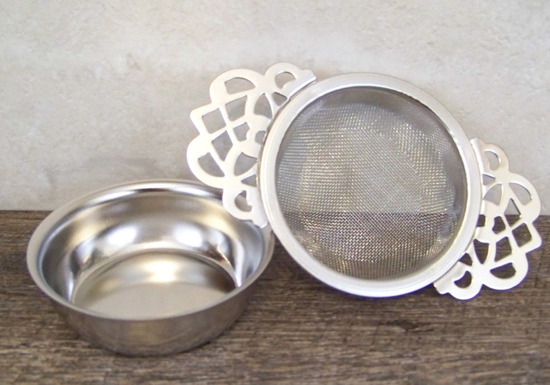 English Tea Strainer with Drip Bowl Etsy