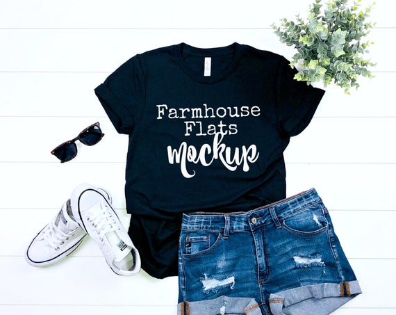 T-Shirt Mockup Bella Canvas 3001 Black Mockup