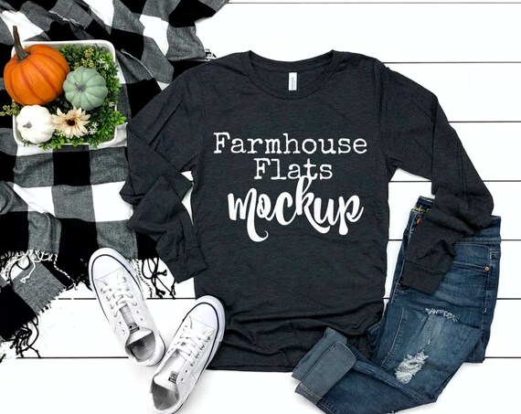 T-Shirt Mockupbella Canvas 3501 Dk Grey Heather