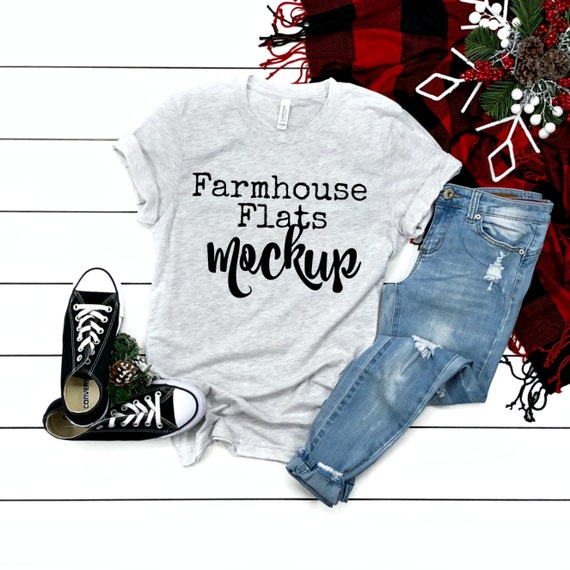 T-Shirt Mockup Bella Canvas 3001 Ash Winter