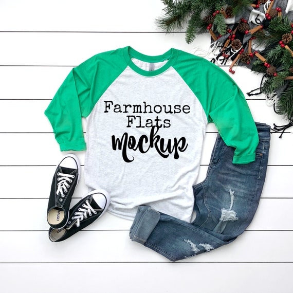 T-Shirt Mockup Next Level 6051 Raglan Envy