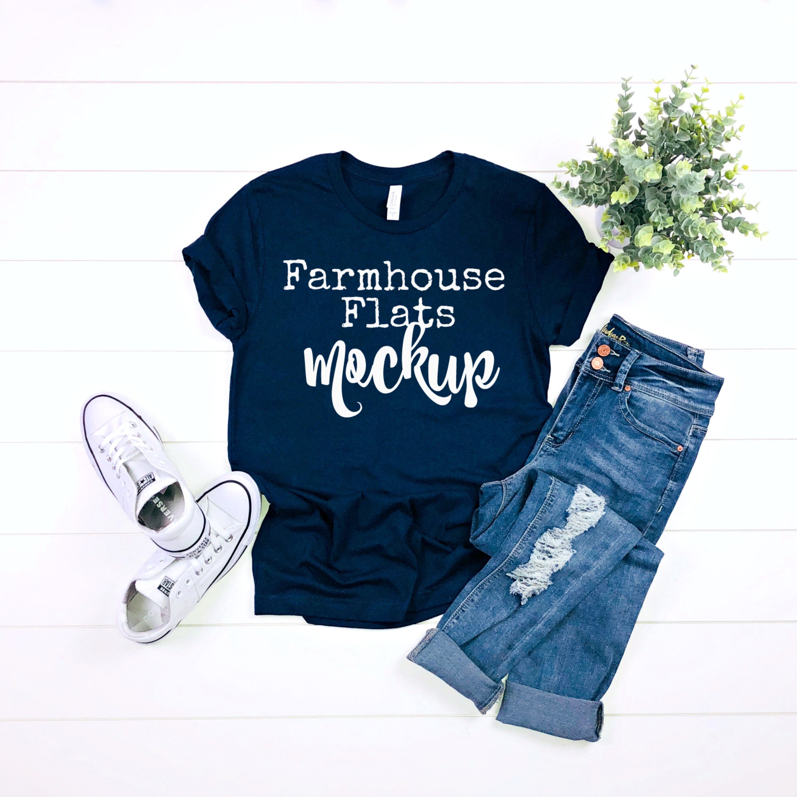Download T-shirt Mockup Bella Canvas 3001 NAVY Mockup Tshirt Flat ...