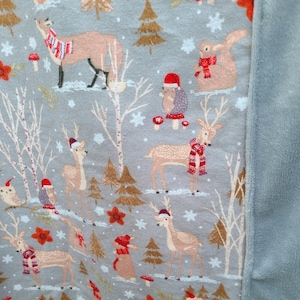 Cobertor de bebê com animais da floresta de Natal