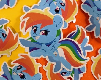 Chibi Rainbow Fast Cute Sticker Pegasus Pony Art Brony Laptop Decal Pegasister Waterbottle
