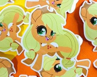 Chibi Apple Farm Cute Sticker Earth Pony Art Brony Laptop Decal Pegasister Waterbottle