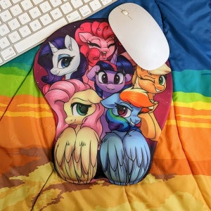 Gen 4 Cute 3D Mousepad Ergonomic Wristrest Pony Art Brony Pegasister Gamer Gift Parody