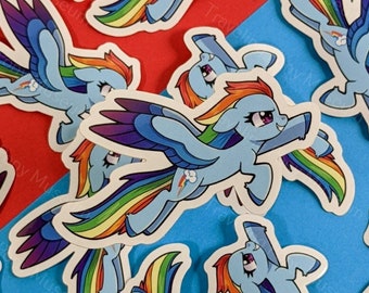 Rainbow Fast Cute Sticker Pegasus Pony Art Brony Laptop Decal Pegasister Waterbottle