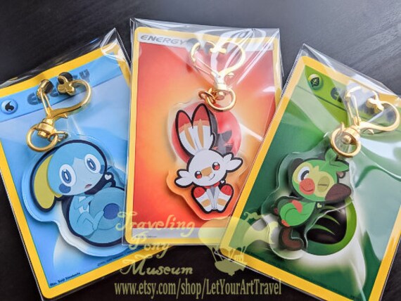 Scorbunny Pokemon Sword Shield Gen 8 Galar Region Acrylic Keychain