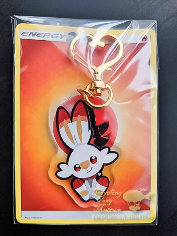Scorbunny Pokemon Sword Shield Gen 8 Galar Region Acrylic Keychain